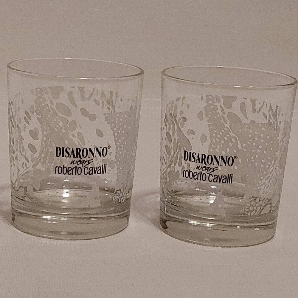 FASHIONABLE DISARONNO WEARS ROBERTO CAVALLI LOWBALL TUMBLERS SET OF 2